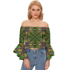 Stringy Time Off Shoulder Flutter Bell Sleeve Top by Thespacecampers
