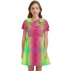 Patterned Kids  Bow Tie Puff Sleeve Dress by Thespacecampers