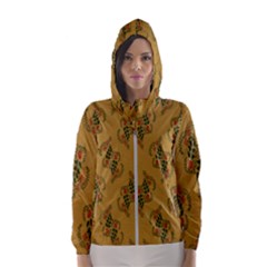 Flowers-001 Women s Hooded Windbreaker by nate14shop