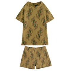 Flowers-001 Kids  Swim Tee and Shorts Set