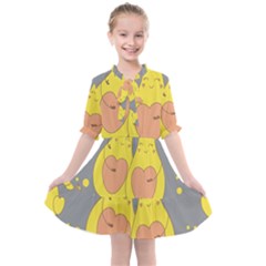 Avocado-yellow Kids  All Frills Chiffon Dress by nate14shop