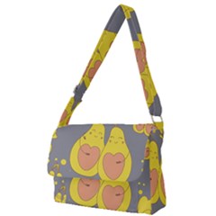 Avocado-yellow Full Print Messenger Bag (l) by nate14shop