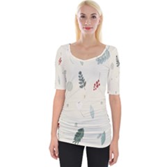 Background-gry Abstrac Wide Neckline Tee