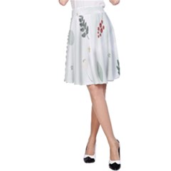 Background-white Abstrack A-line Skirt by nate14shop