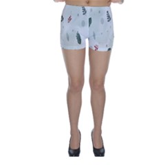 Background-white Abstrack Skinny Shorts by nate14shop