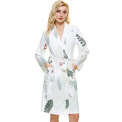 Background-white Abstrack Long Sleeve Velour Robe by nate14shop