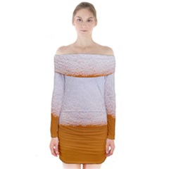 Beer-001 Long Sleeve Off Shoulder Dress by nate14shop