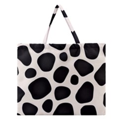 Leoperd-white-black Background Zipper Large Tote Bag by nate14shop