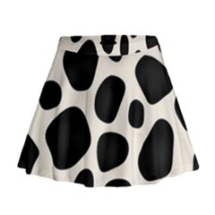 Leoperd-white-black Background Mini Flare Skirt by nate14shop