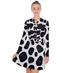 Leoperd-white-black Background Long Sleeve Panel Dress by nate14shop