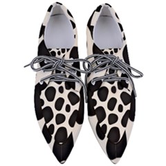 Leoperd-white-black Background Pointed Oxford Shoes