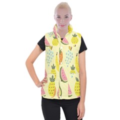 Graphic-fruit Women s Button Up Vest