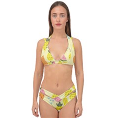 Graphic-fruit Double Strap Halter Bikini Set by nate14shop