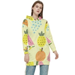 Graphic-fruit Women s Long Oversized Pullover Hoodie by nate14shop