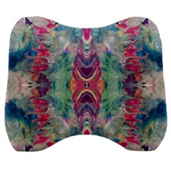 Painted Flames Symmetry Iv Velour Head Support Cushion by kaleidomarblingart