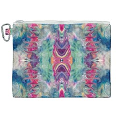 Painted Flames Symmetry Iv Canvas Cosmetic Bag (xxl) by kaleidomarblingart