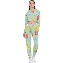Eggs Cropped Zip Up Lounge Set