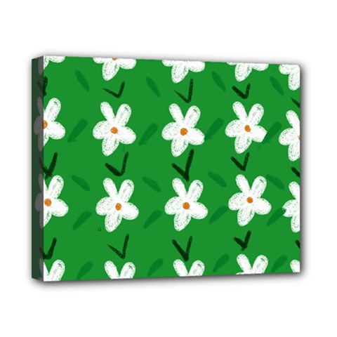 Flowers-green-white Canvas 10  X 8  (stretched)