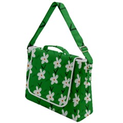 Flowers-green-white Box Up Messenger Bag by nate14shop