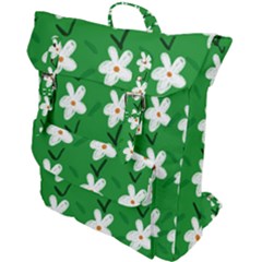 Flowers-green-white Buckle Up Backpack by nate14shop