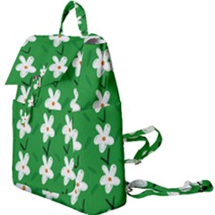 Flowers-green-white Buckle Everyday Backpack by nate14shop