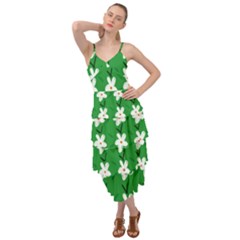 Flowers-green-white Layered Bottom Dress