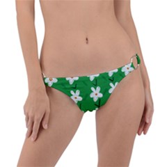 Flowers-green-white Ring Detail Bikini Bottom by nate14shop