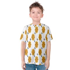 Flowers-gold-white Kids  Cotton Tee