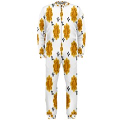 Flowers-gold-white Onepiece Jumpsuit (men) by nate14shop