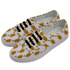 Flowers-gold-white Men s Classic Low Top Sneakers by nate14shop