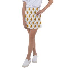 Flowers-gold-white Kids  Tennis Skirt