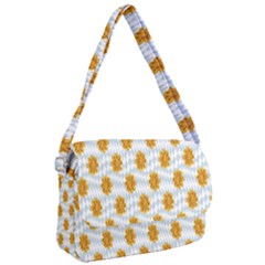 Flowers-gold-blue Courier Bag by nate14shop