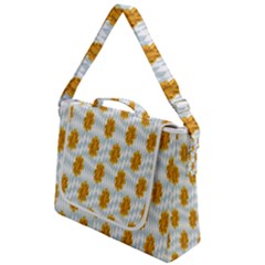 Flowers-gold-blue Box Up Messenger Bag by nate14shop