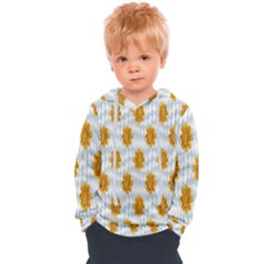 Flowers-gold-blue Kids  Overhead Hoodie