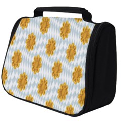 Flowers-gold-blue Full Print Travel Pouch (big) by nate14shop