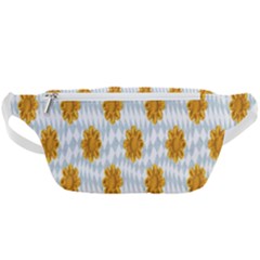 Flowers-gold-blue Waist Bag  by nate14shop