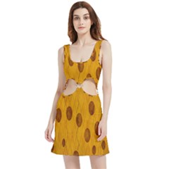 Mustard Velvet Cutout Dress by nate14shop