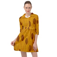Mustard Mini Skater Shirt Dress