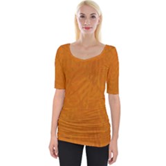 Orange Wide Neckline Tee