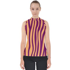 Images Ffiio,tiger Mock Neck Shell Top by nate14shop