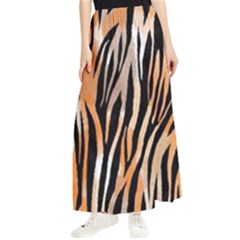 Seamless Zebra Stripe Maxi Chiffon Skirt