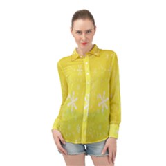 Snowflakes Long Sleeve Chiffon Shirt