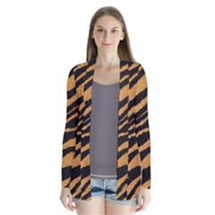 Greenhouse-fabrics-tiger-stripes Drape Collar Cardigan by nate14shop