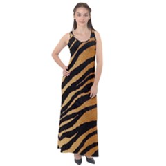 Greenhouse-fabrics-tiger-stripes Sleeveless Velour Maxi Dress by nate14shop