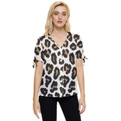 Tiger002 Bow Sleeve Button Up Top by nate14shop