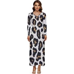 Tiger002 Long Sleeve Velour Longline Maxi Dress by nate14shop