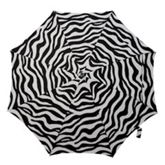 Tiger White-black 003 Jpg Hook Handle Umbrellas (small) by nate14shop