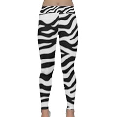 Tiger White-black 003 Jpg Classic Yoga Leggings by nate14shop