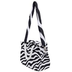 Tiger White-black 003 Jpg Rope Handles Shoulder Strap Bag by nate14shop