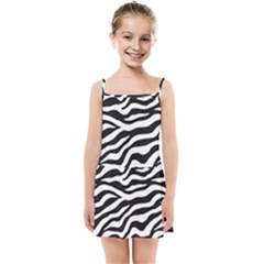Tiger White-black 003 Jpg Kids  Summer Sun Dress by nate14shop